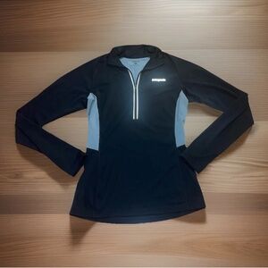 Patagonia Women’s 1/4 Zip Black Longsleeve Pullover S Preppy Athletic Outdoors